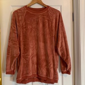 EUC aerie pink velour oversized sweatshirt